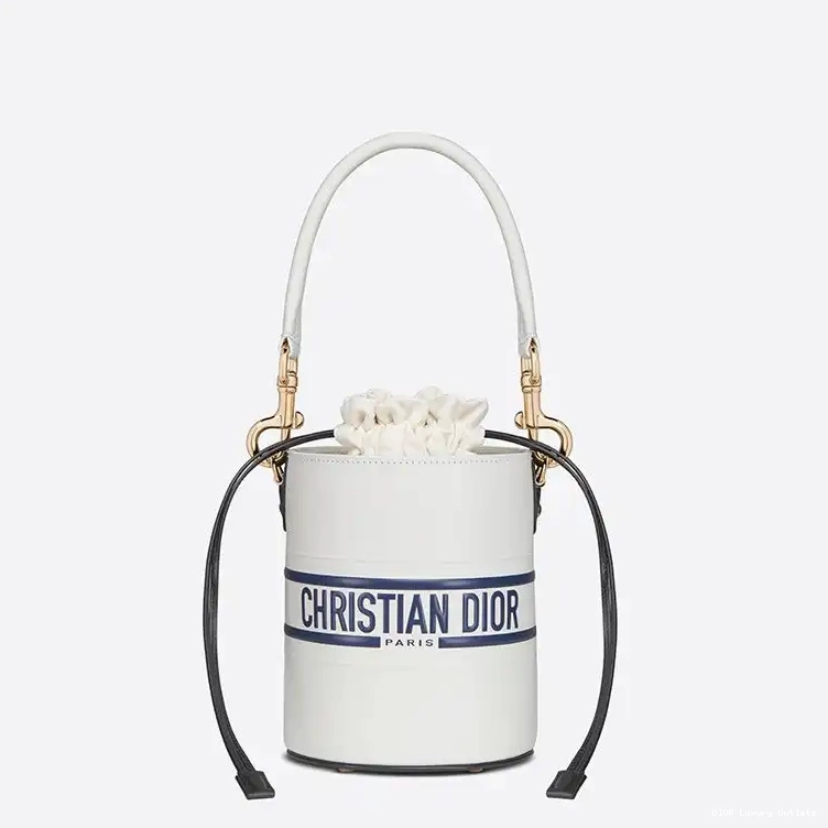 Cheap White Dior Smooth Calfskin Bag Bucket Vibe Small 0705 Luxury